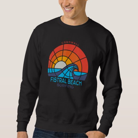 Fistral Beach  Cornwall  Surfing Beach Sweatshirt (Vorderseite)