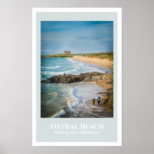 Fistral Beach, Newquay, Cornwall at Sunset Poster (Vorne)
