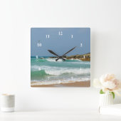 Fistral Beach Newquay Cornwall England Quadratische Wanduhr (Zuhause)