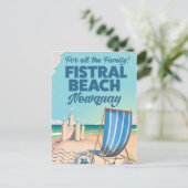 Fistral Beach Newquay Vintage Reiseplakat Postkarte (Stehend Vorderseite)