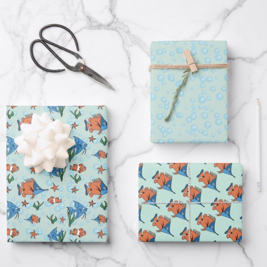 FisWrapping-Papier-Flachblatt-Set für niedlichen C Geschenkpapier Set (Vorderseite)