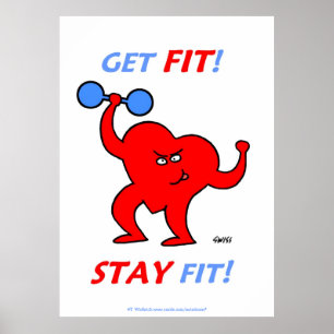 Fit / Bleibe X-Large Poster für Fitness-Gym