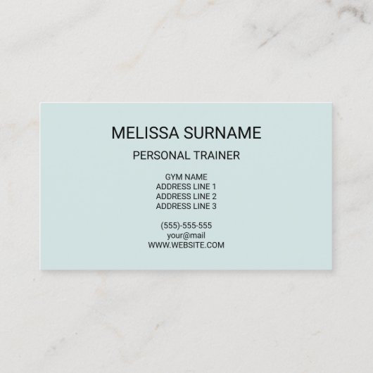 Fit Girl Deadlift Illustration Personal Trainer Visitenkarte (Rückseite)