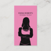 Fit Girl Personal Trainer Black & Pink Fitness Visitenkarte (Vorderseite)