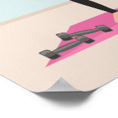 Fit Girl Working out Lifting Weights Illustration Poster (Ecke)