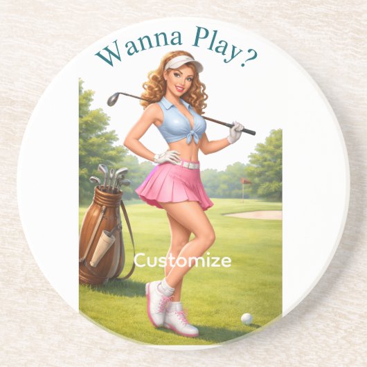 Fit Golfspielerin Thunder_Cove Getränkeuntersetzer (Vorne)