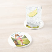 Fit Golfspielerin Thunder_Cove Getränkeuntersetzer (Seite)