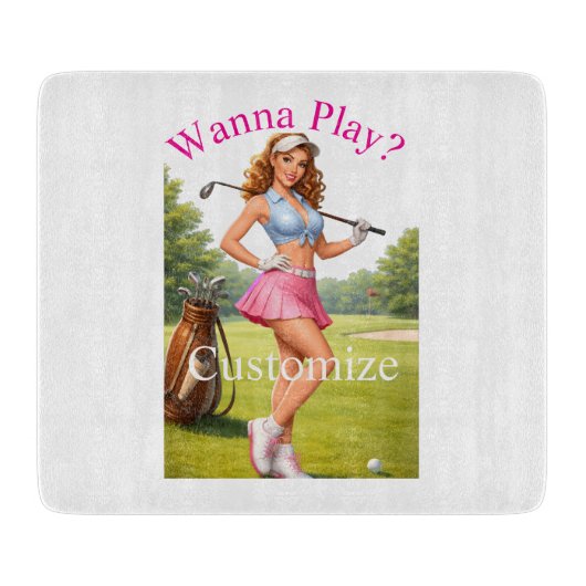 Fit Golfspielerin Thunder_Cove Schneidebrett (Vorderseite)