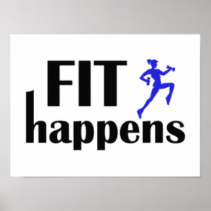 Fit Happens Workout Motivation Poster
