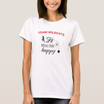 Fit Healthy Happy Star Slogan Team T - Shirt