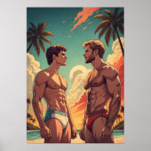 Fit Jungs am Strand Poster (Vorne)