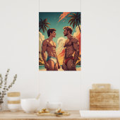 Fit Jungs am Strand Poster (Küche)