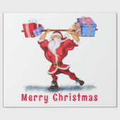 Fit Santa Claus Funny Christmas Wrapping Paper Geschenkpapier (Flach)
