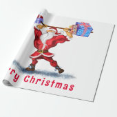 Fit Santa Claus Funny Christmas Wrapping Paper Geschenkpapier (Ungerollt)