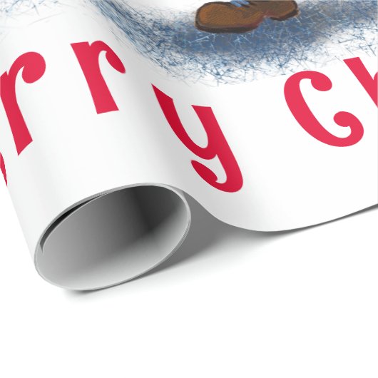 Fit Santa Claus Funny Christmas Wrapping Paper Geschenkpapier (Rolleneckpunkt)