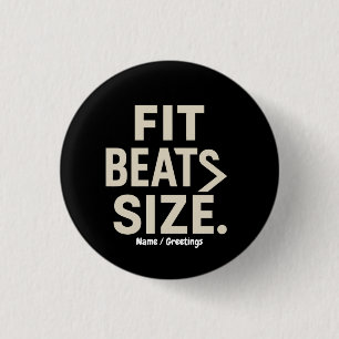 Fit schlägt Größe Motivationsfitness, Gym-Lifestyl Button