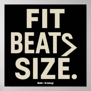 Fit schlägt Größe Motivationsfitness, Gym Lifestyl Poster