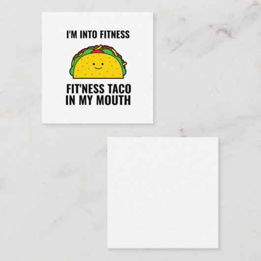 Fit-Taco lustige Takos mexikanisches Essen Quadratische Visitenkarte (Vorne/Hinten)