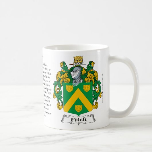 Fitch, der Ursprung, die Bedeutung und das Wappen Kaffeetasse (Rechts)