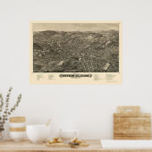 Fitchburg, MA Panorama Karte - 1882 Poster (Küche)