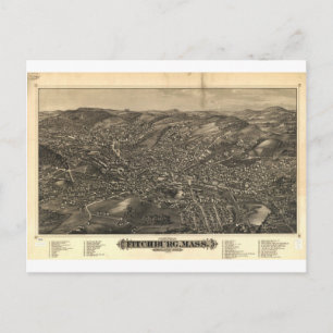 Fitchburg, Massachusetts 1882 Postkarte
