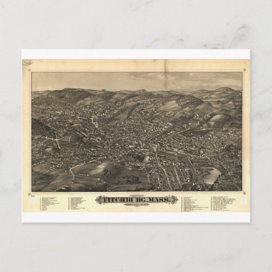 Fitchburg, Massachusetts 1882 Postkarte (Vorderseite)