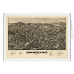Fitchburg, panoramische Karte MAs - 1882