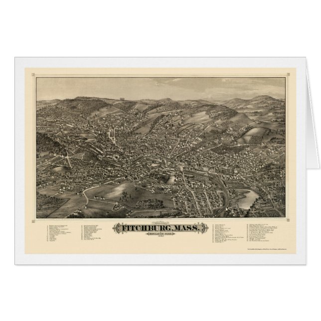 Fitchburg, panoramische Karte MAs - 1882 (Vorderseite (Horizontal))