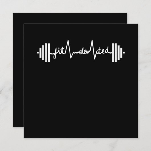 Fiterhoben Gym Fitness Barbell Workout Einladung (Vorne/Hinten)