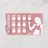 Fitness 10 Class Pass Girl Grunge Pink Loyalität Treuekarte (Vorderseite)