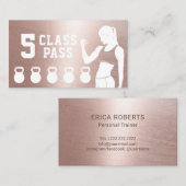 Fitness 5 Class Pass Rose Gold Lounge Treuekarte (Vorne/Hinten)