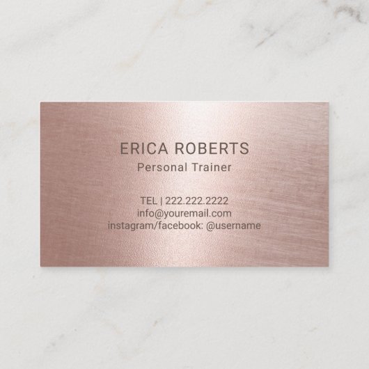 Fitness 5 Class Pass Rose Gold Lounge Treuekarte (Rückseite)