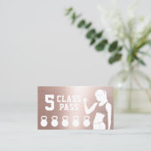 Fitness 5 Class Pass Rose Gold Lounge Treuekarte (Stehend Vorderseite)