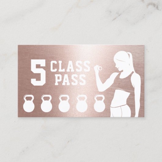 Fitness 5 Class Pass Rose Gold Lounge Treuekarte (Vorderseite)