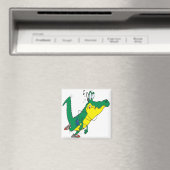 Fitness-Alligator-Cartoon Magnet (In Situ (Geschirrspüler))