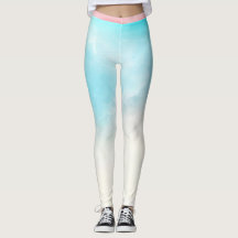 Fitness aus rosa und blauer Baumwolle Leggings