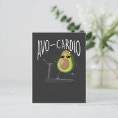 Fitness Avocado Pun Running Fruit Vegan Runner Postkarte (Stehend Vorderseite)
