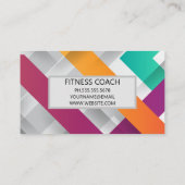 Fitness-Barbell-Logo | Farbenfrohe Überschneidunge Visitenkarte (Rückseite)