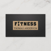 Fitness-Barbell-Logo-Typ | Black Carbon Sleek Visitenkarte (Vorderseite)