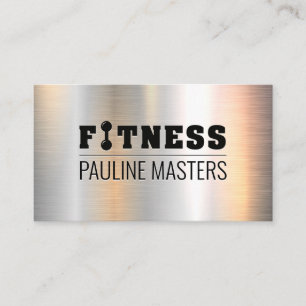 Fitness Barbell Personal Trainer Metallisch Terminkarte