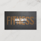 Fitness Beruflich Grunge Metal Personal Trainer Visitenkarte (Vorderseite)
