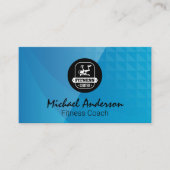 Fitness Bike | Blue Geometric Visitenkarte (Vorderseite)