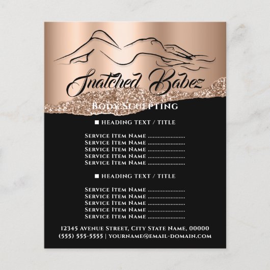 Fitness Body Gebäude WELLNESS-CENTER Logo Rose Gol Flyer (Vorne)