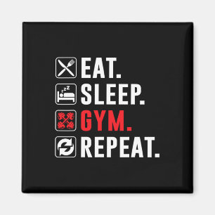Fitness Bodybuilding Essen Sleep Gym Wiederholung Magnet