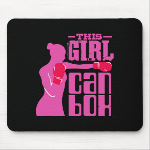 Fitness Boxring Mädchen mit Handschuhen - Ich lieb Mousepad