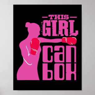 Fitness-Boxring-Mädchen mit Handschuhen - Ich lieb Poster
