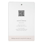 Fitness Branding | QR-Code für Wellness-Coach Mini Klemmbrett (Rückseite)