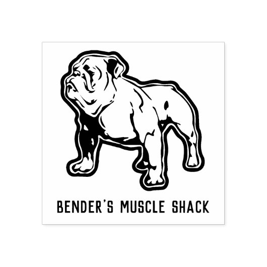 Fitness Bulldog Individuelle Name oder Business Wo Gummistempel (Prägung)