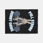 Fitness Bunny Bodybuilder Pull Strong Bunny Gains Fleecedecke (Vorderseite (Horizontal))