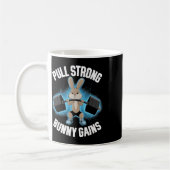 Fitness Bunny Bodybuilder Pull Strong Bunny Gains Kaffeetasse (Links)